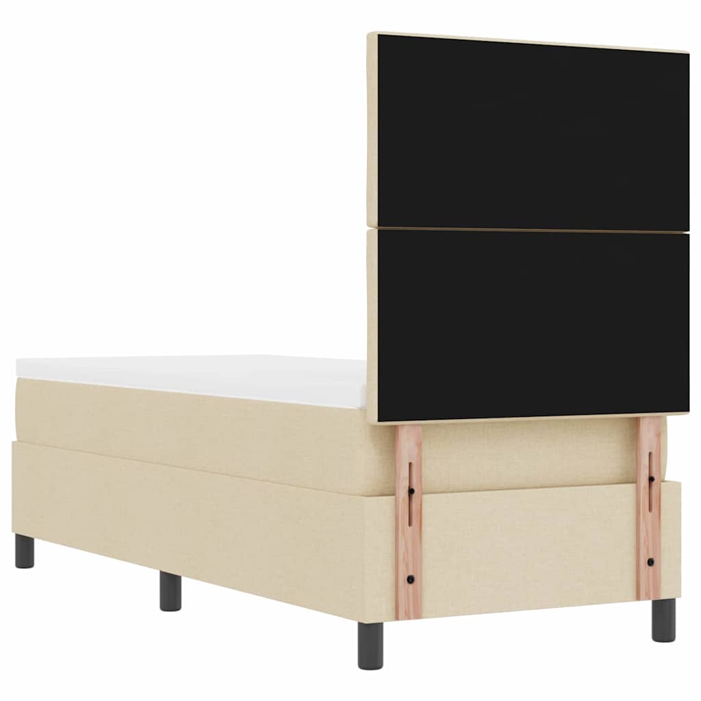 Boxspring Bed with Headboard Cream 80 x 200 cm Fabric