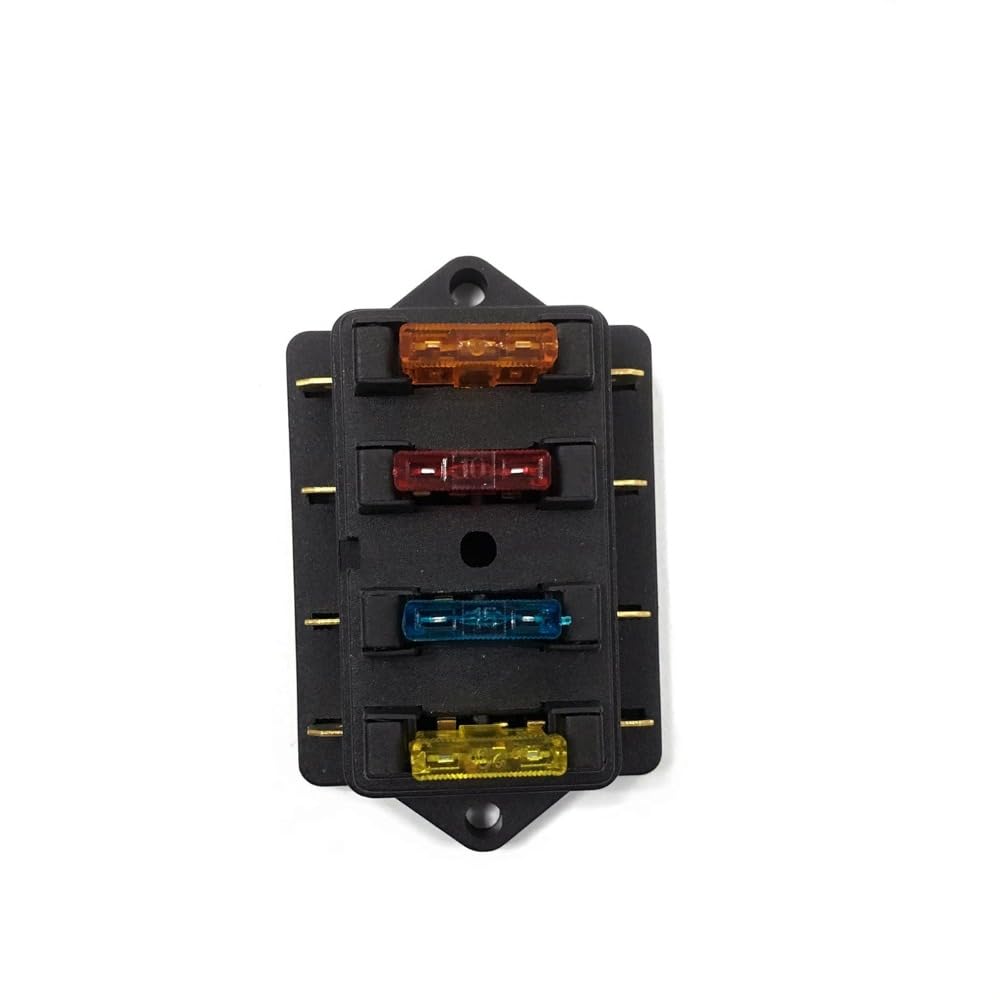 4 Way Car Blade Fuse Block Box, 12V/24V Fuse Block