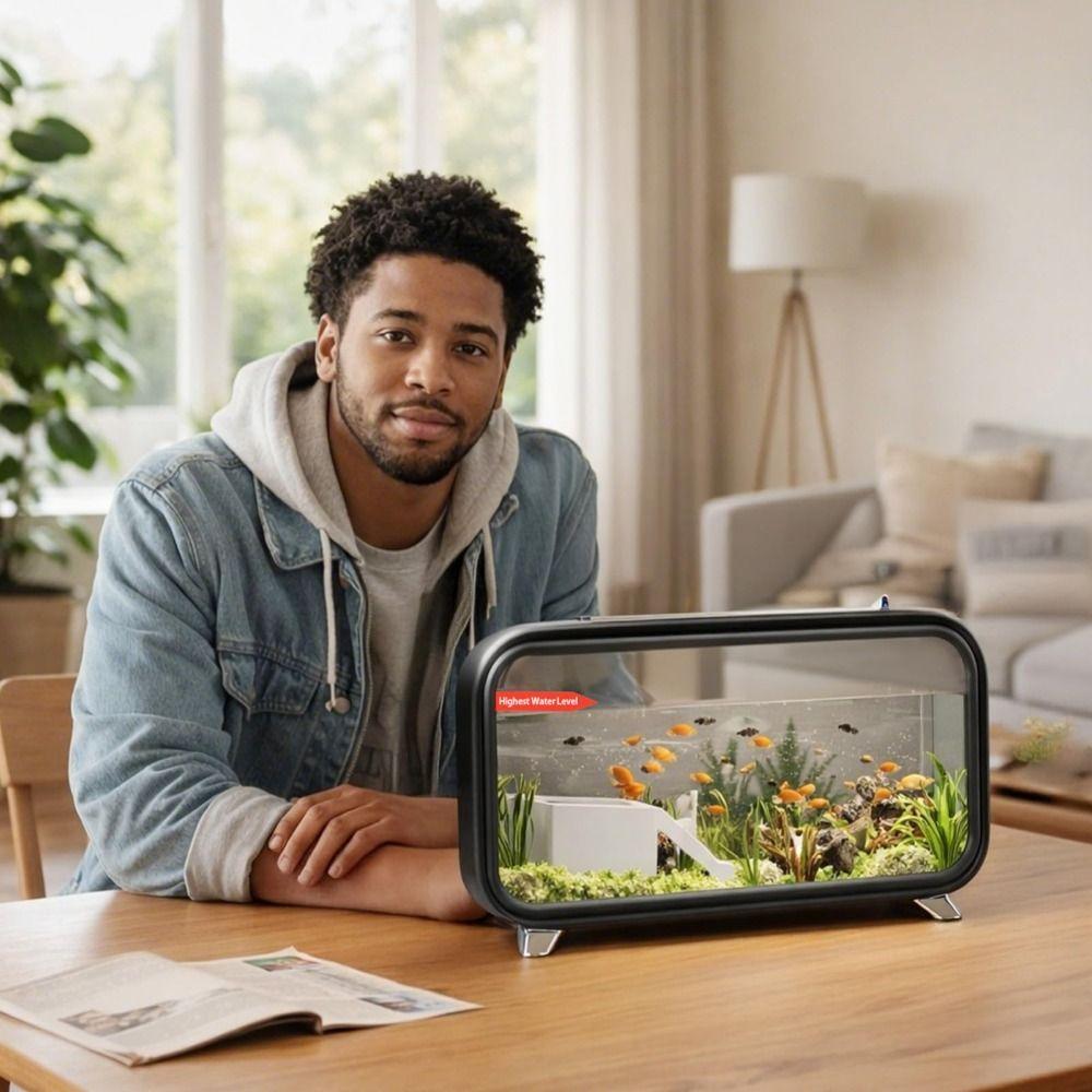 Transparent Aquarium Kit Compact Desktop Aquarium Multifunctional Ecological Cycle System  Desktop