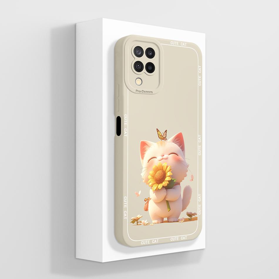 For Samsung Galaxy A12 M12 F12 Case Funny Anti Drop Liquid Silicone Phone Shell For Samsung A 12 High Quality Soft Back Cover