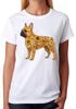 Floral French Bulldog Artwork Ladies T-Shirt Cute Dog Art Tee