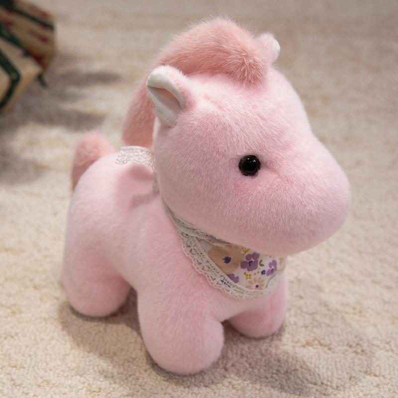 Pony Plush Figurine With Pp Cotton Filling Handmade Animal Decor For Home And Office Use