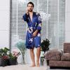 Unisex Imitation Silk Nightgown All  Thin Long Sleeve Cardigan
