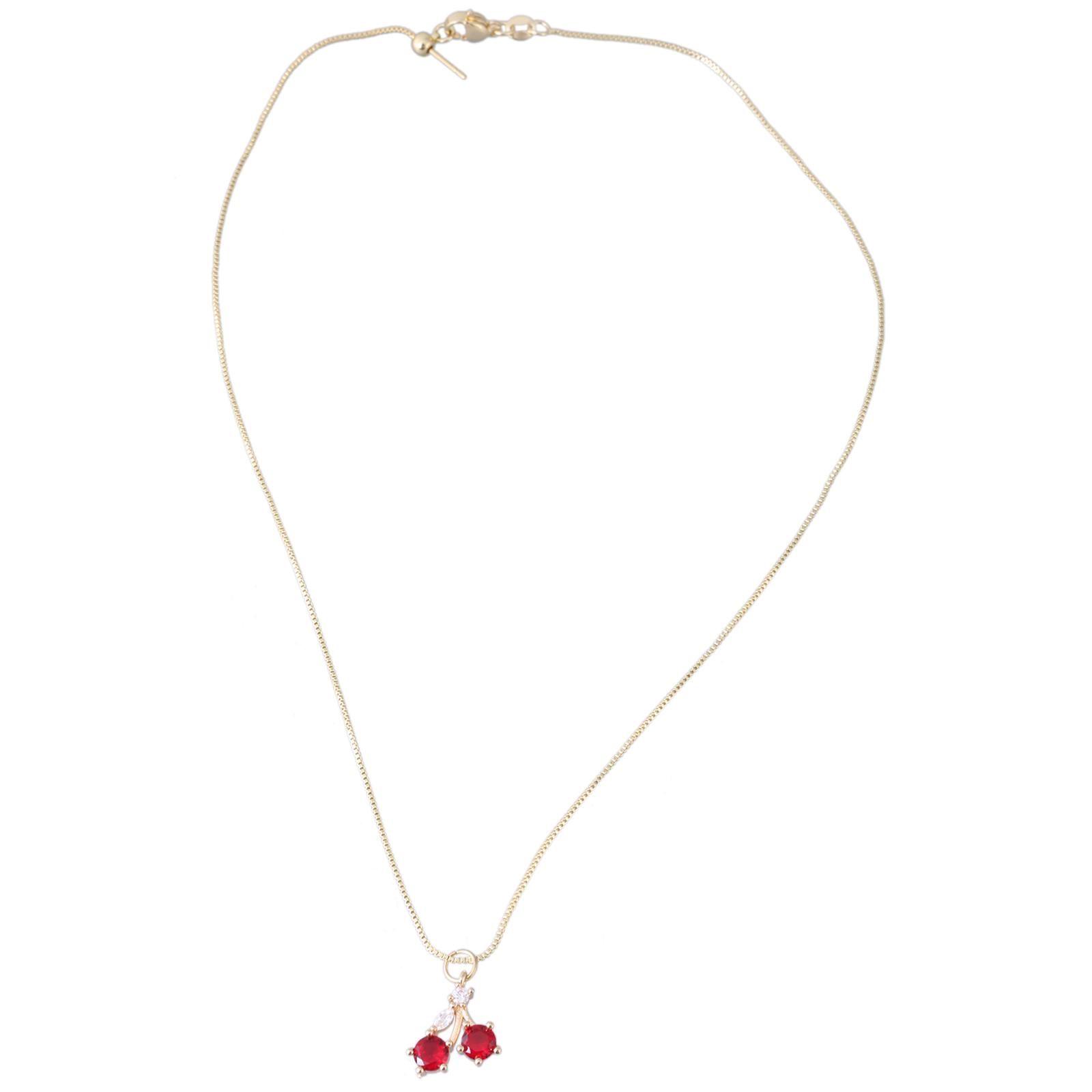 

Модные ожерелья ручной работы, модное ожерелье «Вишня/Зонтик» с регулируемой длиной для любителей моды 1 красный