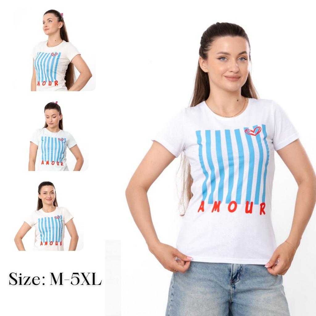 Women's Summer Printed T-Shirt – Lightweight Casual Graphic Tee – Comfortable Cotton Top – Trendy Warm Weather Apparel Summer 8188-001-33 HC