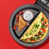 Dual Zone Electric Omelette Maker Non-stick Double-sided Omelet Pan 1000W Rapid Heating Egg Cooker for Frittatas Pancakes Sandwiches Crepes