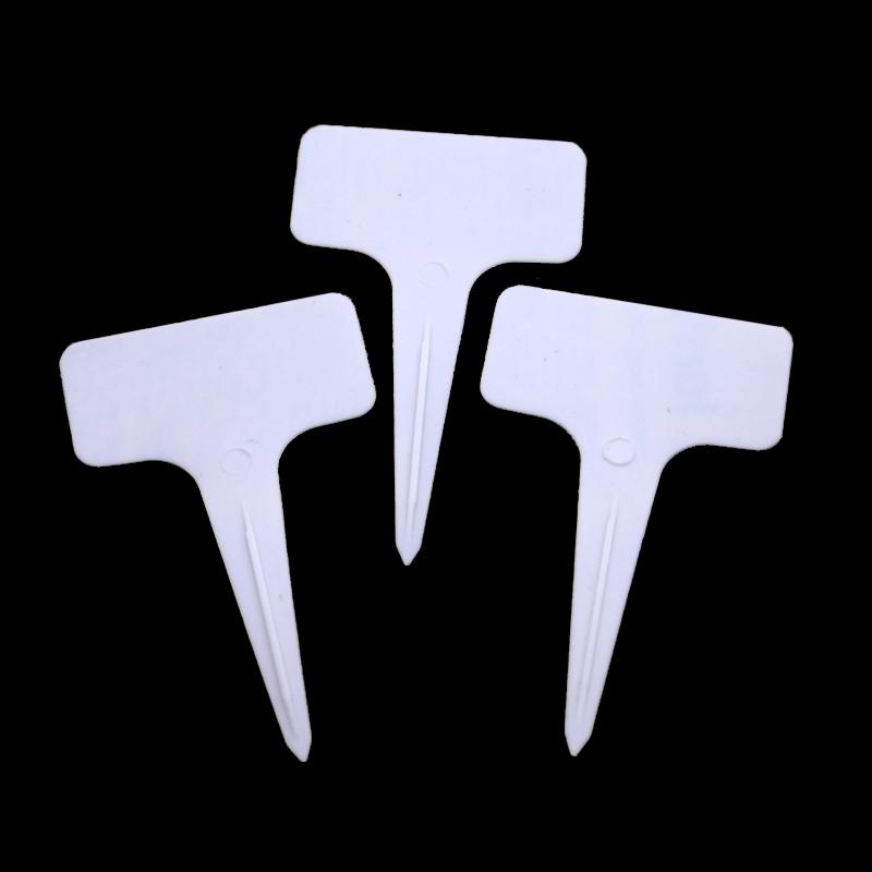 

100pcs T-shaped Decorative Plant Labels Plastic T-type Nursery Pots Garden Decoration Seedling Mark Tags белый