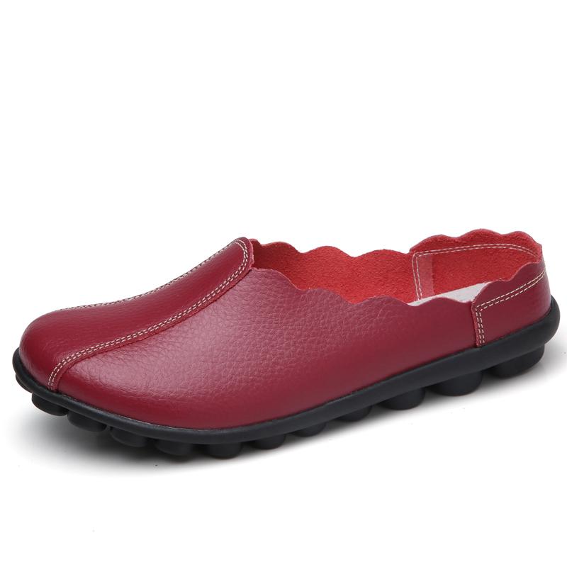 Fashion Genuine Leather Summer Loafers Women Casual Shoes Moccasins Soft Ladies Flats White Baotou Half Slippers Versatile Bottom Shallo