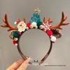 Mori Style Reindeer Antler Headband & Clips - Festive Red Hair Accessories for Women and Children