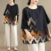 DIMANAF 2026 Plus Size New T-Shirt Women Print Loose Casual Lady Tops Tees Shirts Oversize Summer