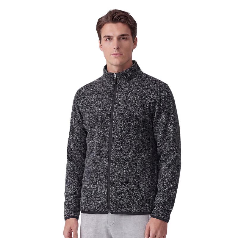 Romon Men's Stand-up Collar Zipper Cardigan Sweater