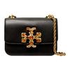 Eleanor 19 Magnetic Flap Closure Leather And Suede Trim Handheld Crossbody Shoulder Bag Women Bags Black 143403-001