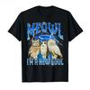 Gatto Civetta Divertente Maledetto Internet Brainrot Bootleg Meowl Maglietta Per Uomini Donne T-shirt Manica Corta Top P742 - Estate Uomo Co...