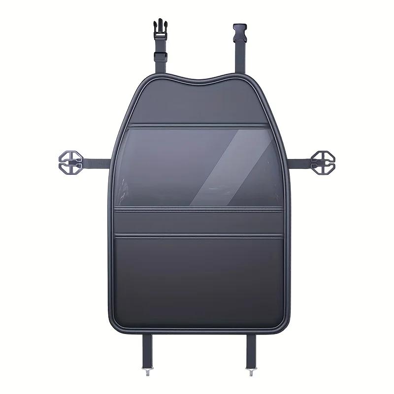 Car Seat Kick Proof Pad with Pockets PU Leather Auto Seat Back Protection Cover Multi-functional Tablet Holder for Kids