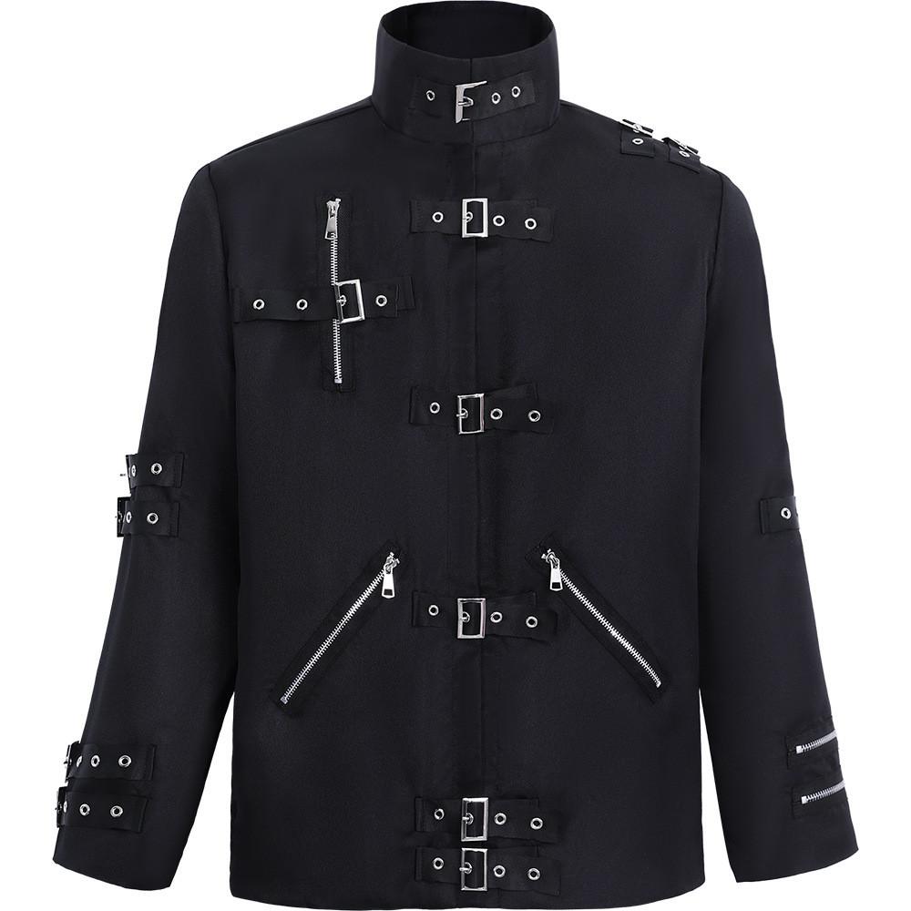 Michael Jackson Dark Style Performance Jacket With Polyester Material For Stage And Party Wear
