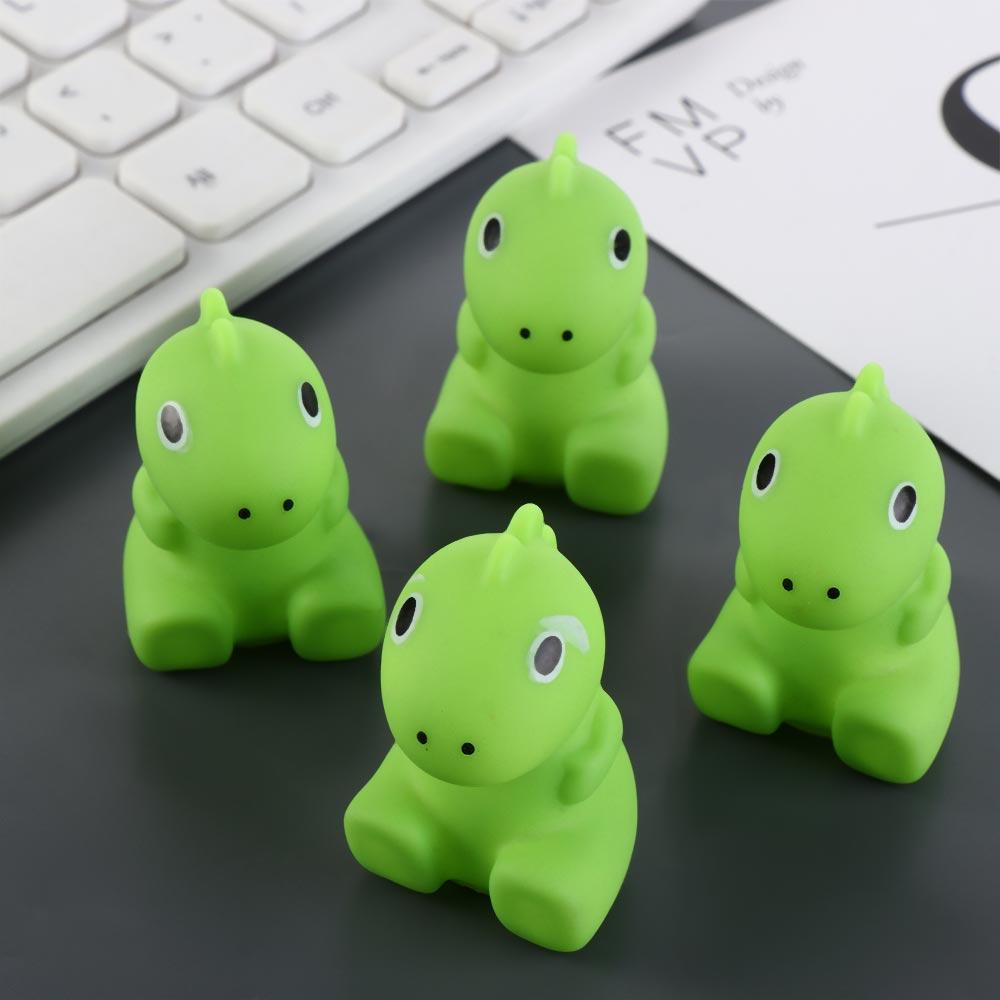 

Small Squeezing Sound Dinosaur Cartoon Animal Squeaky Sound Pinch Toy Washing Play 4 pcs