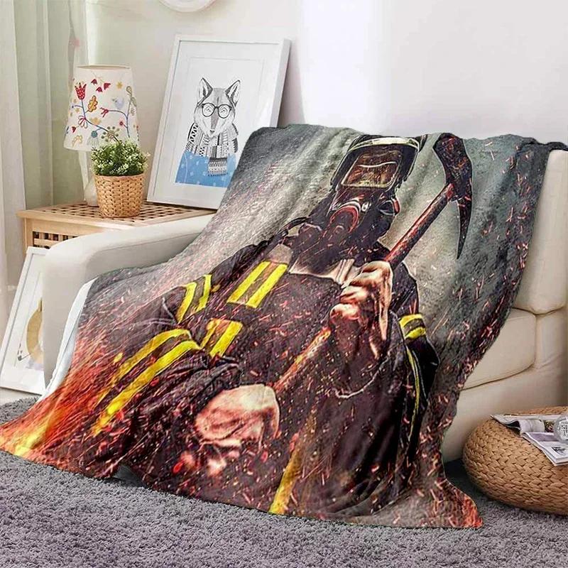 Throw Blanket Fleece Warm Cozy Soft for Couch Bed TV Firefighters Lightweight Fire Flannel hello kitty blanket coraline