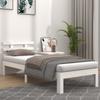 Vidaxl Bed Frame, White, Solid Wood, 90X190 Cm, Single