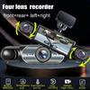 360° Dash Cam 4 Channels Car Video Recorder 1080P Car DVR 3/4 Lens Rotatable Camera View Night Vision Black Box