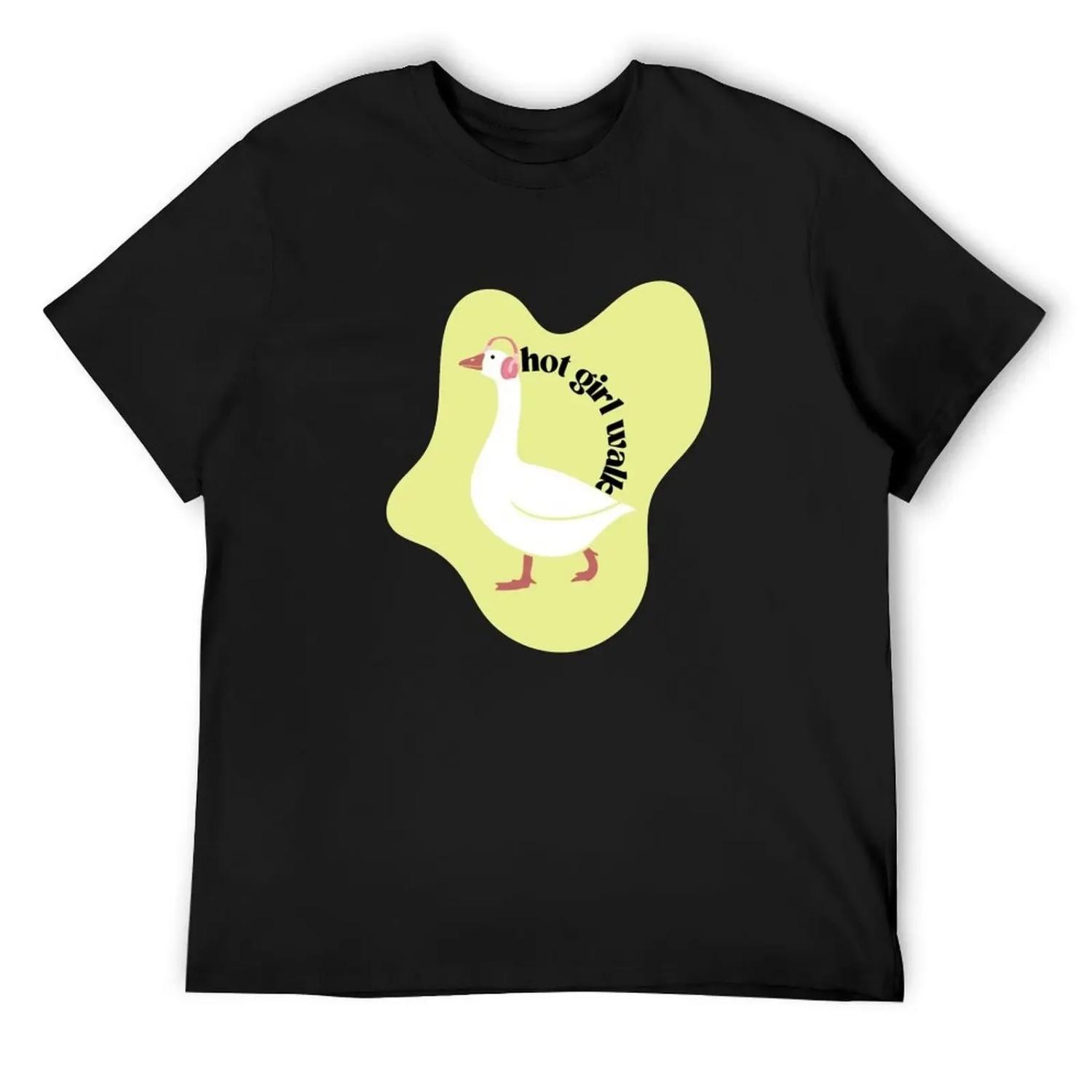 

hot goose walk T-Shirt T-shirts oversize Anime t-shirt football t shirt heavy weight t shirts for men XXXXXL чорний