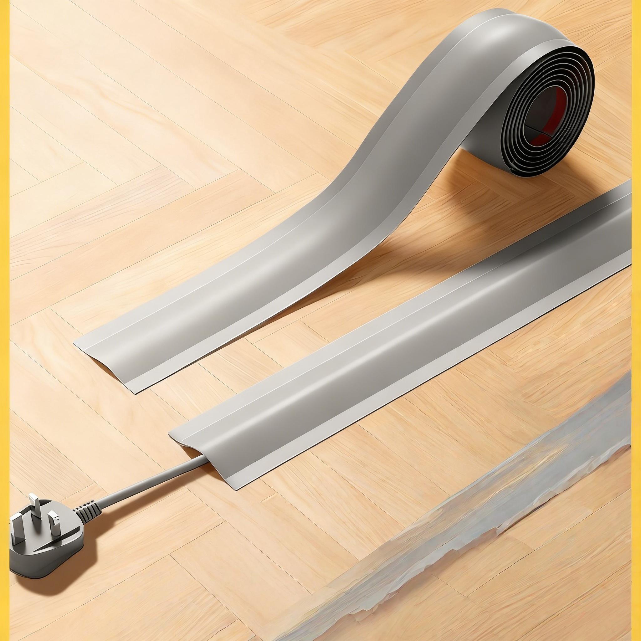 

1pc High Quality Soft Cord Cover Durable Flexible Wire Cover Cable Management PVC Floor Cable Cover Indoor 3.8cm&1m серый