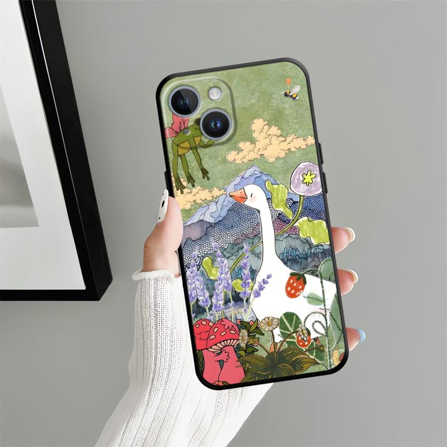 Cartoon Ente Katze Hülle für Apple iPhone 17 Pro Max 15 Pro 7 8 XR XS MAX 14 11 16 13 12 Air Funda Handyhülle