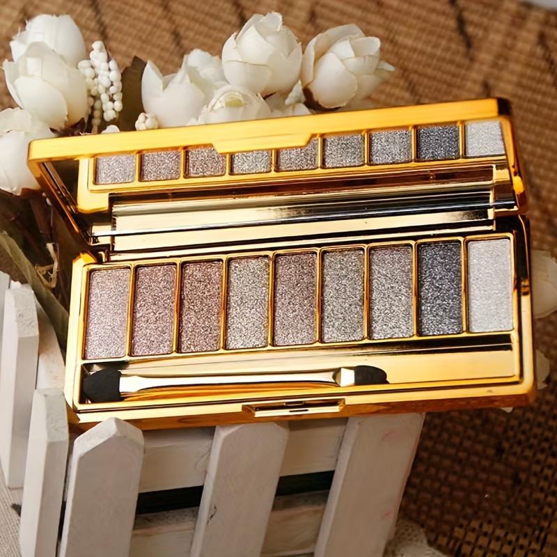 Golden Eyeshadow Palette Sparkling Shiny Glitter Eyeshadow Palette With Brush And Mirror, High Pigmented, Long-Lasting Makeup For A Gorgeous Look