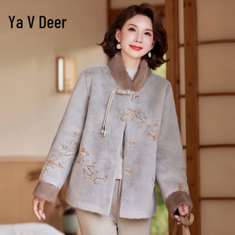 

Пальто зимнее из искусственного норкового бархата Yalu 2025 для женщин среднего возраста 5XL (Recommended 140-155 catties)