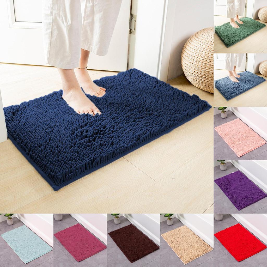 Chenille Rug Bathroom Mat Dogs Doormats Absorbent Non Slip Bath Mats Shower