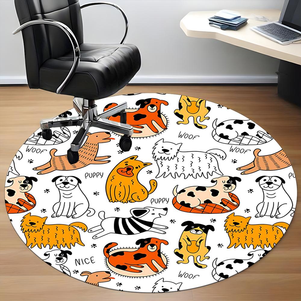 1pc Dogs Pets Office Round Area Rug, Indoor Mat Suitable ForOffice, Under Office Chairs Bedroom Living Room Home Decor, Room Decot186
