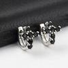 Hip Hop Cross Huggies Hoop Earring for Men Women,Blue Crystal Zircon Metal Hoop Earrings,Trendy Party Jewelry Gift for Dad Son