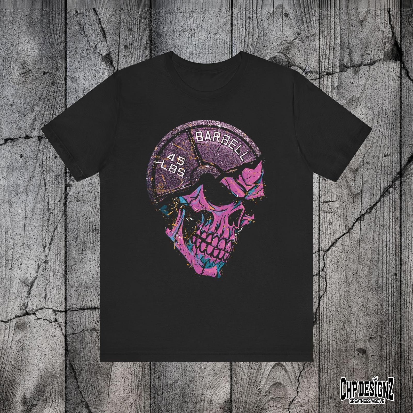 Skull and Barbell T-Shirt - Pink S разноцветный