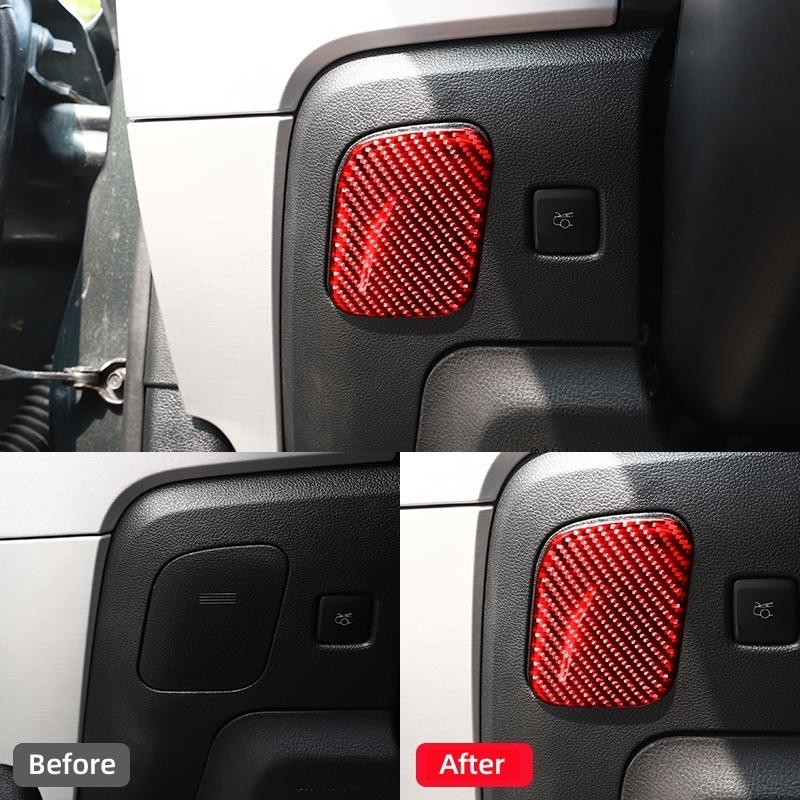 For Ford Mustang GT 2015-2021 Carbon Fiber Car Main Driver Storage Box Decoration Cover Sticker Decal Car Interior Accessories