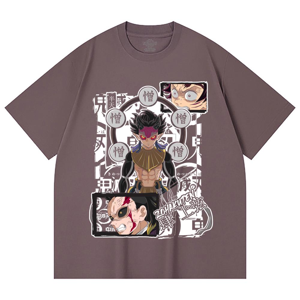230 Gsm 100% Cotton Demon Slayer V106 Zohakuten Print Unisex Heavy Cotton T Shirt