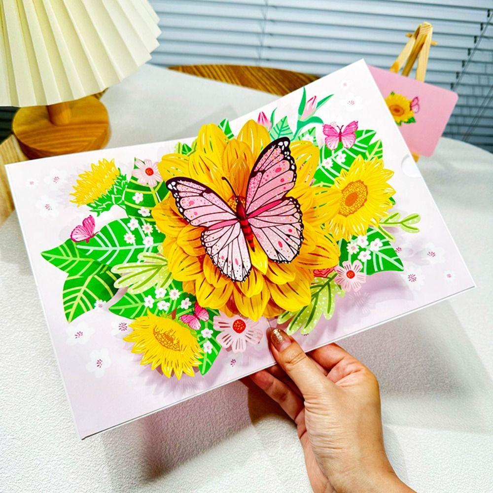 Foldable Holiday Greeting Card Paper Invitation Cards Creative Pop-Up Greeting Card  Mid-Autumn