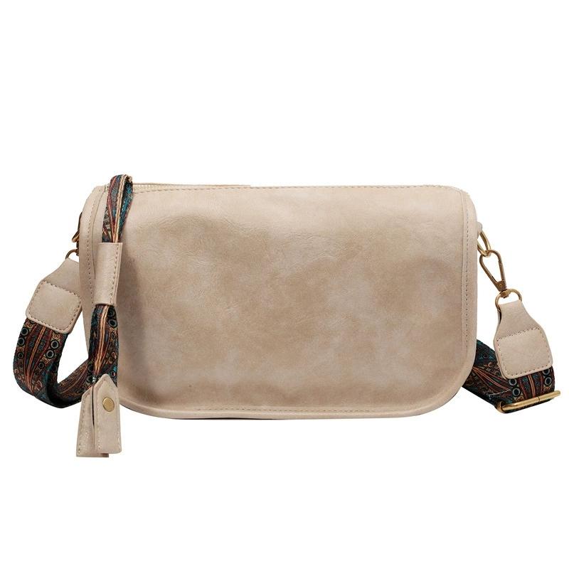 Graphic Pattern Zipper Crossbody Bag, Stylish Shoulder Bag With Wide Strap, Large Capacity Daily Purse