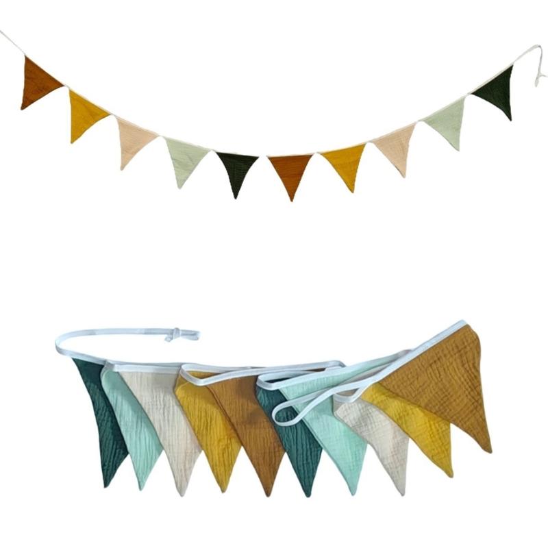 Cotton Pennant Flag Lovely Cotton Decorative Flags Room Beautification Newborn Baby Photography Props Nursery Room Decor