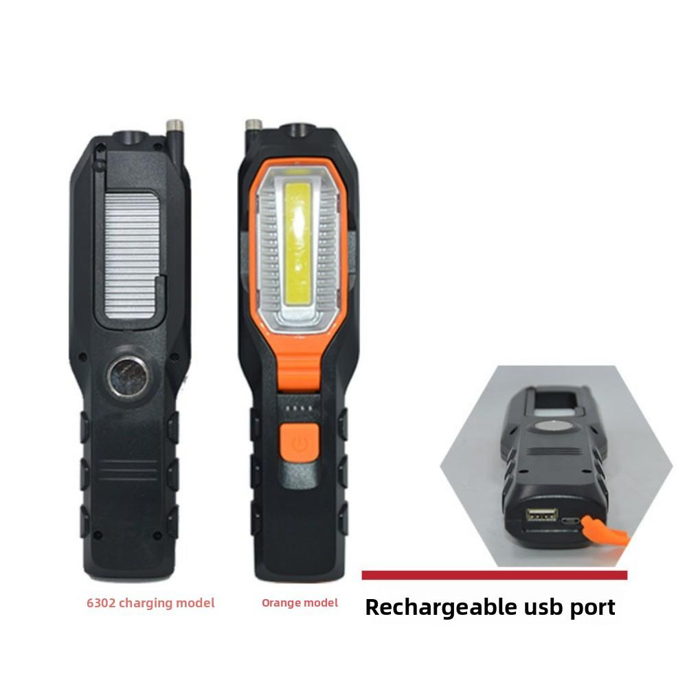 USB Rechargeable Car Inspection Light Super Bright LED Flashlight with Hook & Magnet Shockproof Emergency Work Light