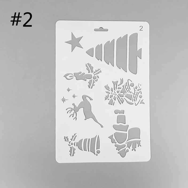 Christmas Painting Template DIY Hand Account Template Theme Lace Ruler Painting Template Random Style