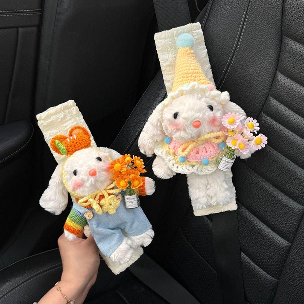 Long-eared Rabbit Car Seat Belt Cover Anti Slip Seat Belt Shoulder Pad Children's Car Safety