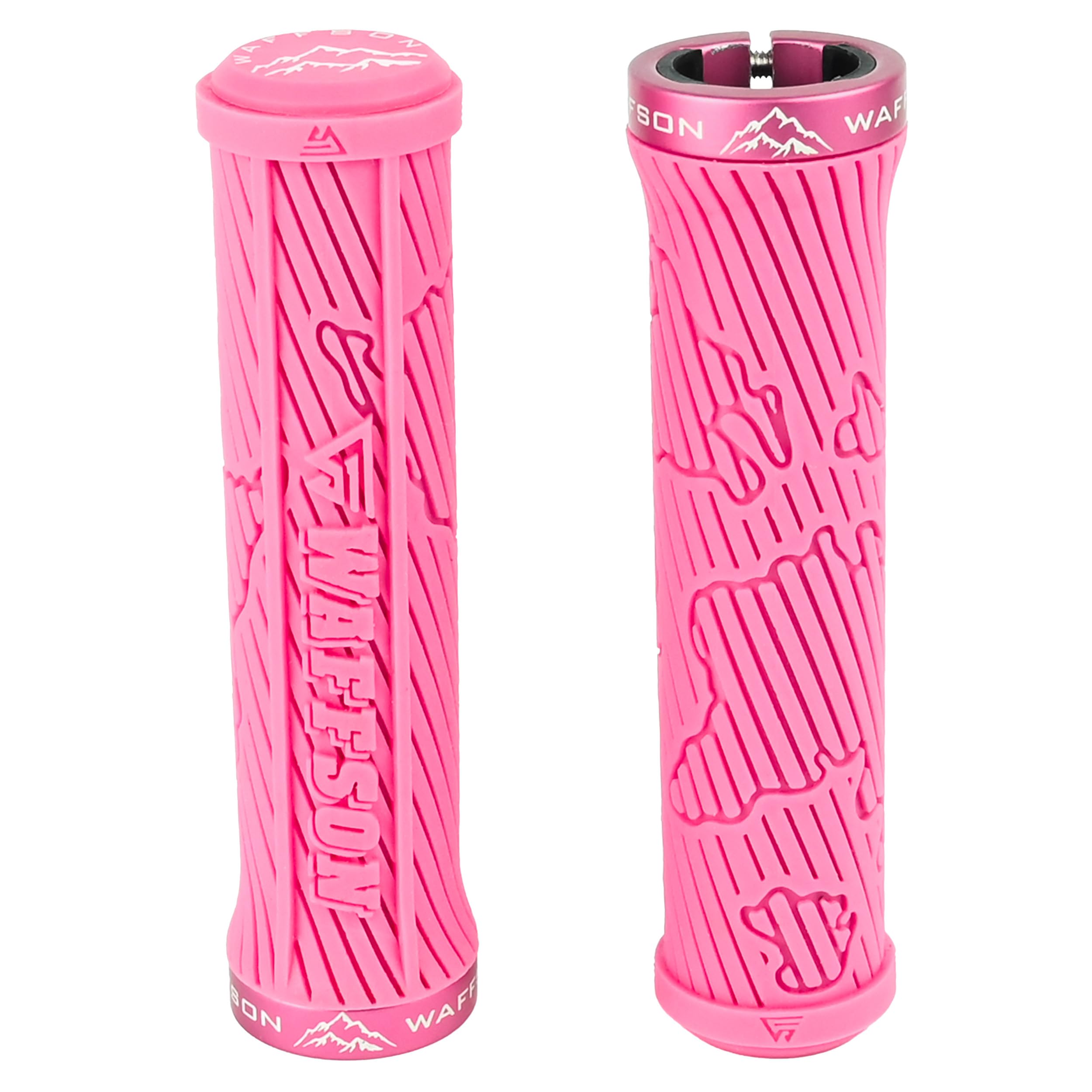

WFS World Map MTB Grips Single Clamp Ergonomic Mountain Bike Handlebar Grips Comfortable Vibration Damping for and Downhill Berry Pink Lock-On –