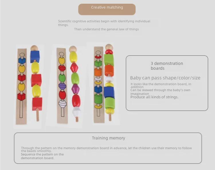 Scatola di perline per l'educazione precoce dell'asilo: Perline per bambini per la coordinazione occhio-mano e le capacità motorie fini