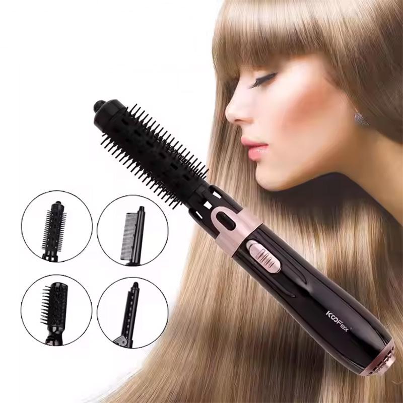 Multi-functional salon hot air hair dryer brush set, hair curler comb, interchangeable brush head, automatic hair curler