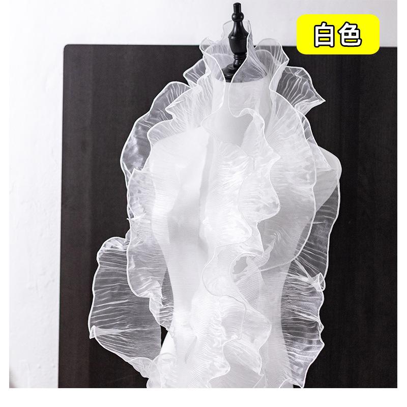 Mermaid Style Colorful Mesh Lace Trim 12CM Width 91CM Length Decorative Ruffled Edge Fabric for Sewing Crafts and Garment Embellishment