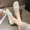 Casual Single Shoes Women's 2025 Summer New Soft Leather Doudou Shoes Korean Version Fashion Versatile Soft Sole One Pedal Lazy Shoes