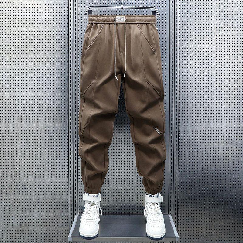Trade Surplus Spring and Autumn New Trendy Brand Casual Pants for Men, Comfortable Versatile Sports Sweatpants with Drawstring, Loose Fit Jogger Pants