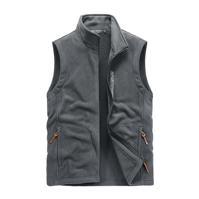 

2026 Windproof Fleece Vest - Velvet-Lined, Thick, Warm, Stand-Up Collar, Sleeveless for Autumn & Winter M