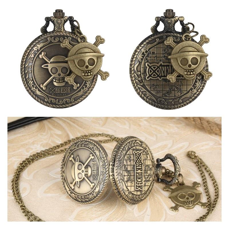 Anime One Piece Luffy Quartz Pocket Watch Retro Design With Prominent Logo Perfect Gift For Fans Lightweight And Portable Multi-functional