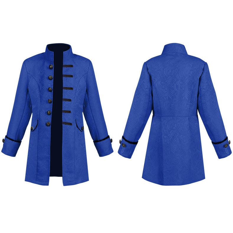 

new men s and children s dress coat solid color fashion steampunk retro uniform stand-up collar 125 синий