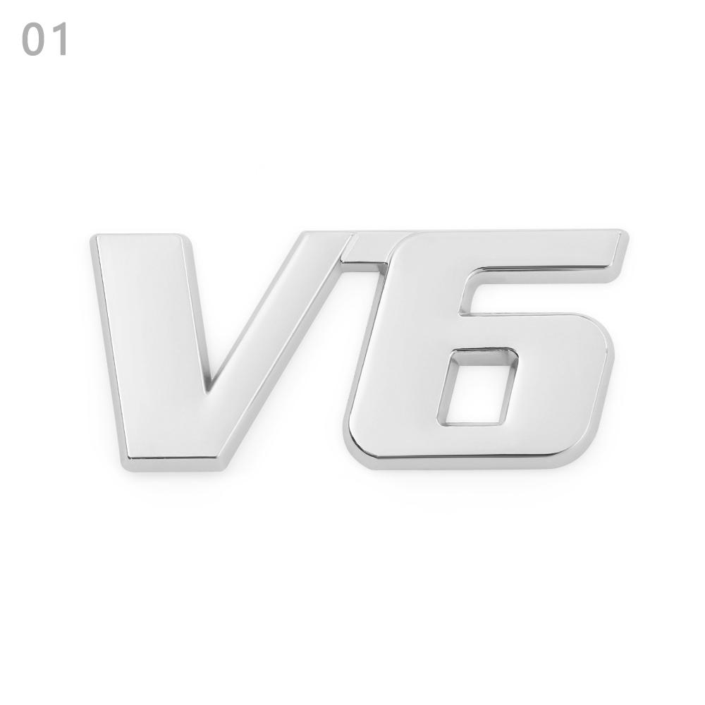 3D Auto Decal Car Sticker 4WD V6 V8 Car Sticker Trunk Lid Vehicle Tailgate Chrome Emblem Badge Car Styling Silver Accessories